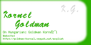 kornel goldman business card